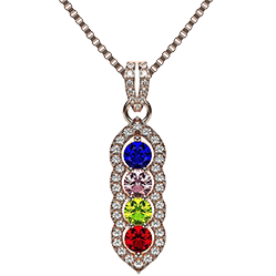 Elegant Swirl Birthstone Mothers Necklace